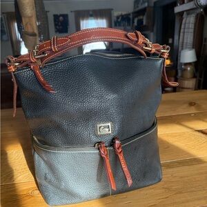 Dooney & Bourke Black and Brown Hobo Bag